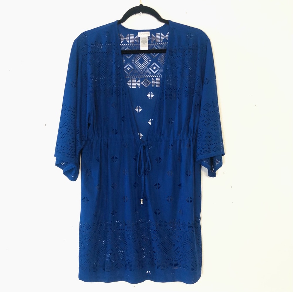 Blue Cutout Swim Cover Up